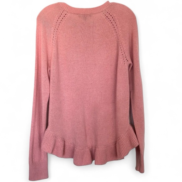 Ann Taylor Dusty Rose Wool & Cashmere Ruffled Sweater-Size L - Picture 10 of 10